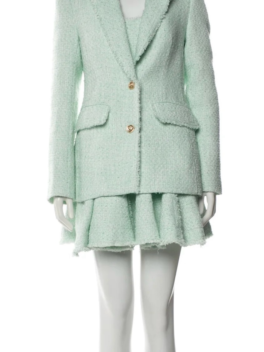 Aje Mint Green Tweed Blazer Nwt